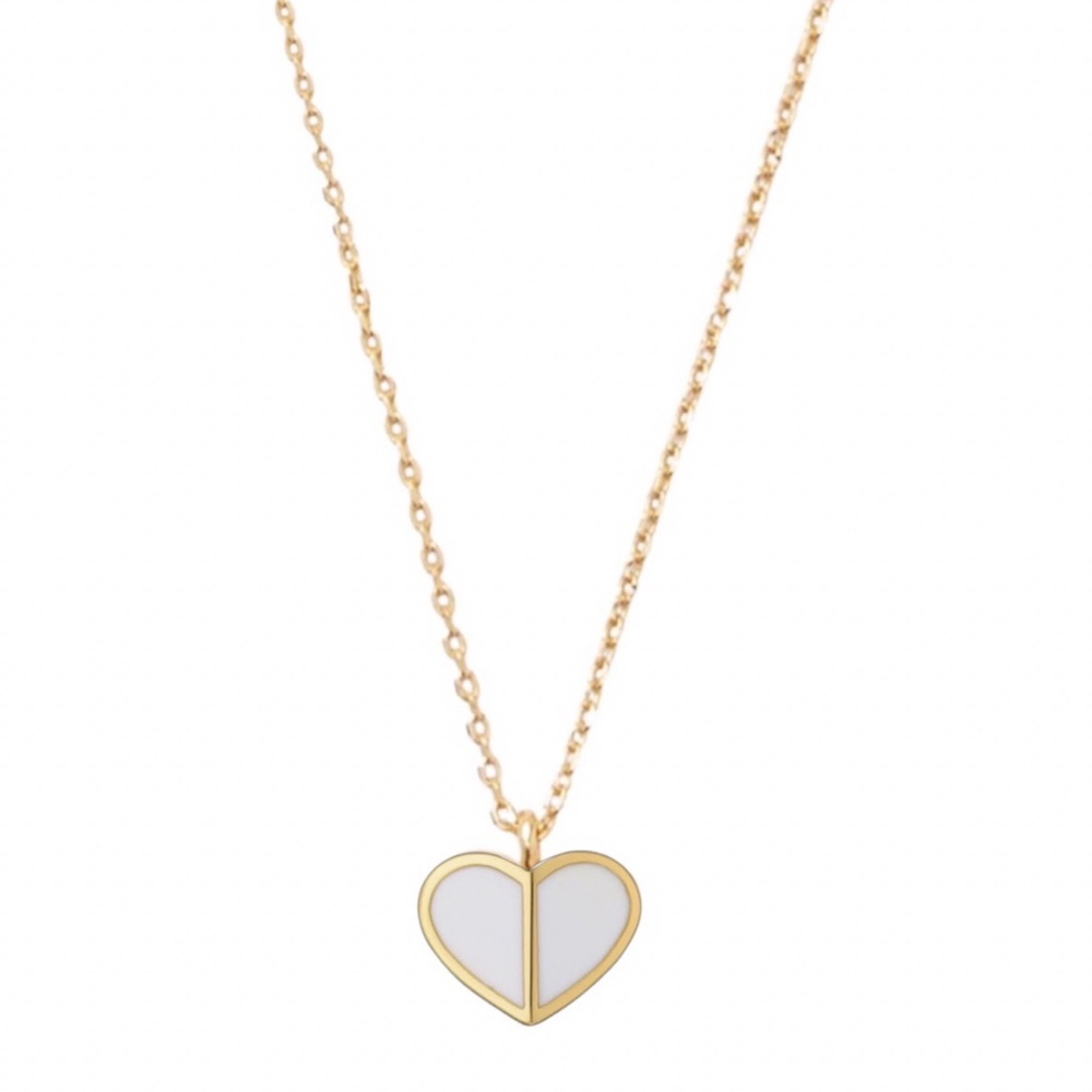 KATE SPADE • White Heritage Heart Necklace